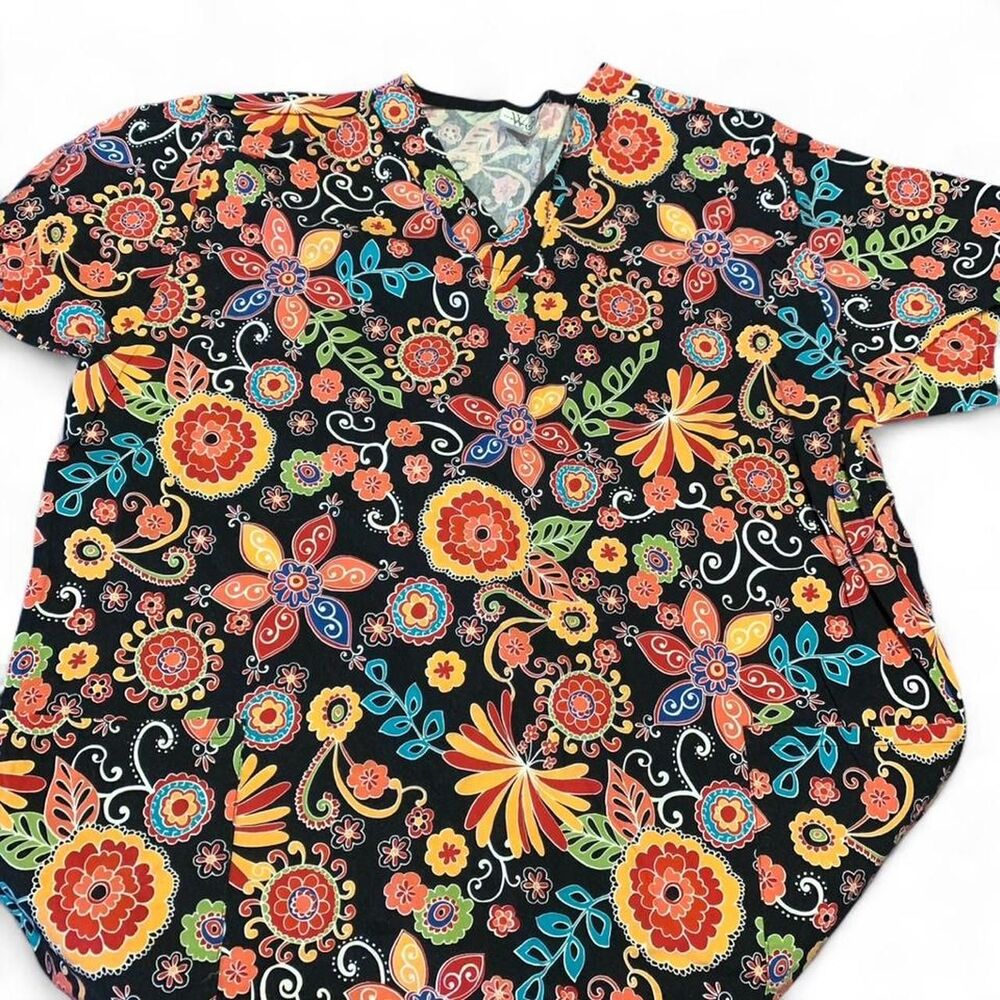 Fundamentals by Philip Swan multicoloured floral scrub top Size L